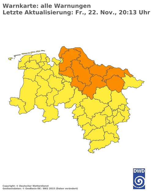 Aktuelle Wetterwarnungen für  Hannover