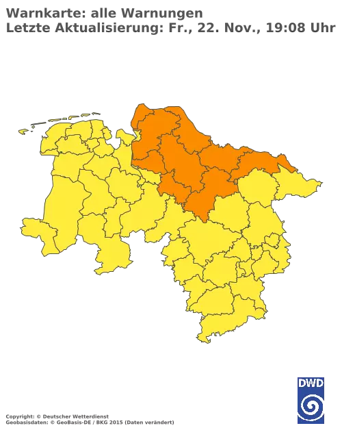 Aktuelle Wetterwarnungen für  Hannover