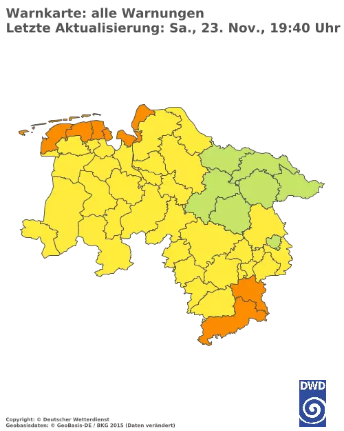 Aktuelle Wetterwarnungen für  Hannover