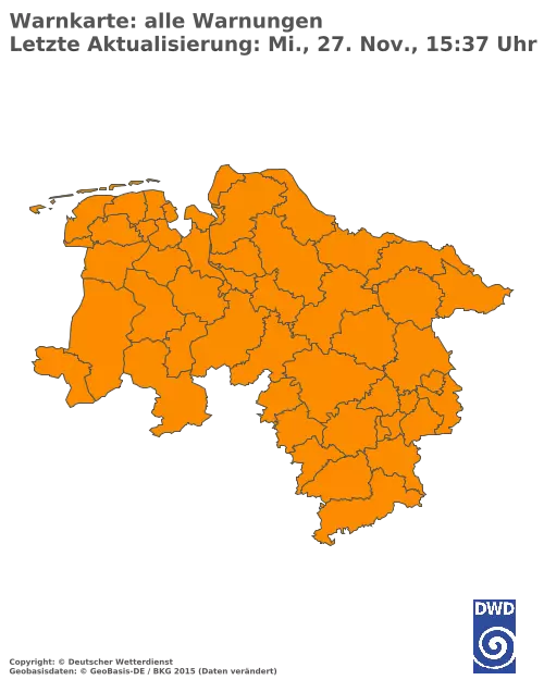 Aktuelle Wetterwarnungen für  Hannover