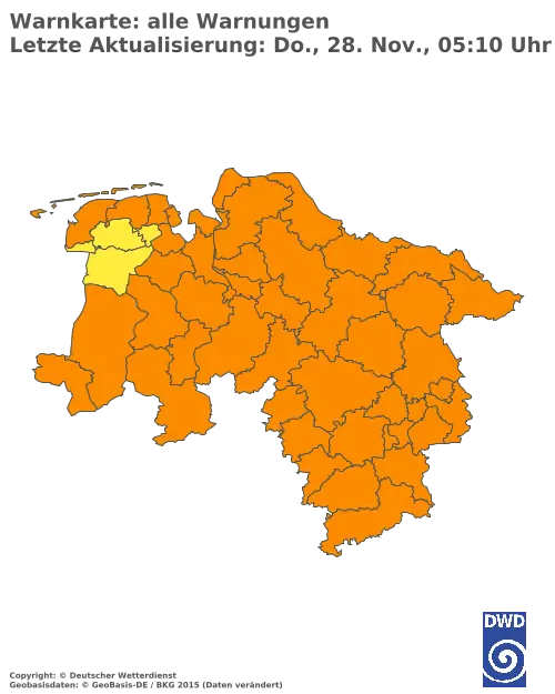 Aktuelle Wetterwarnungen für  Hannover