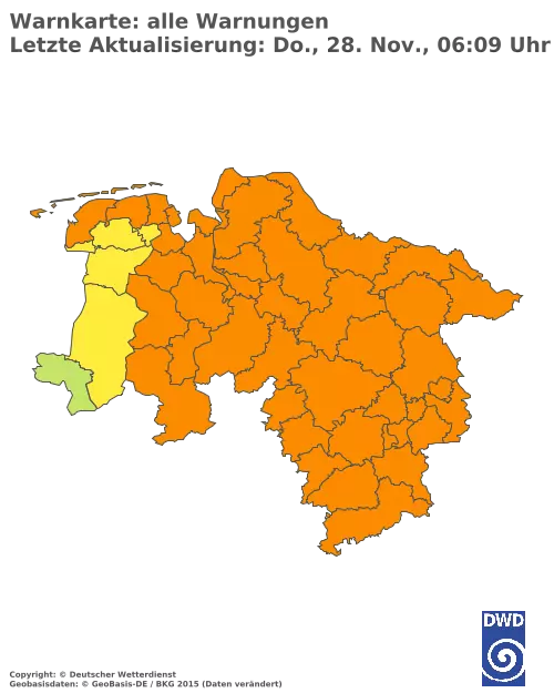 Aktuelle Wetterwarnungen für  Hannover