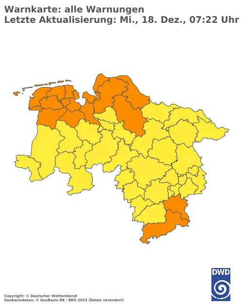 Aktuelle Wetterwarnungen für  Hannover