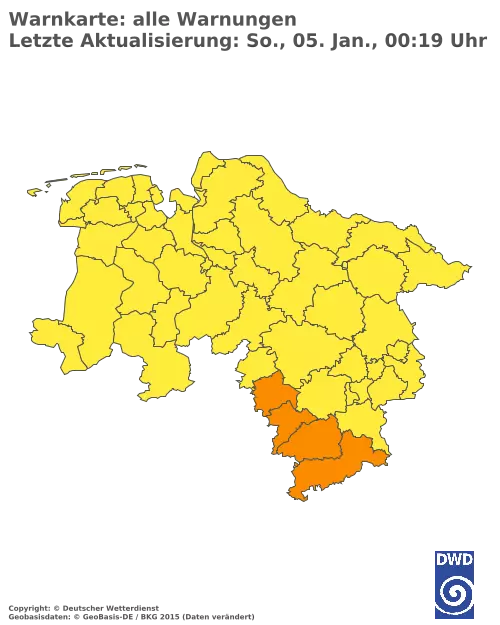 Aktuelle Wetterwarnungen für  Hannover