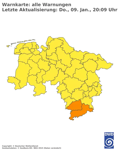 Aktuelle Wetterwarnungen für  Hannover